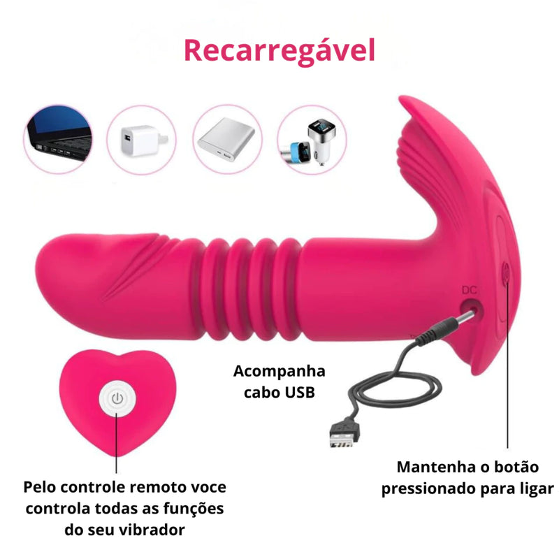 Vibrador Feminino Sexual Casal Recarregável Com Modo Vai e Vem