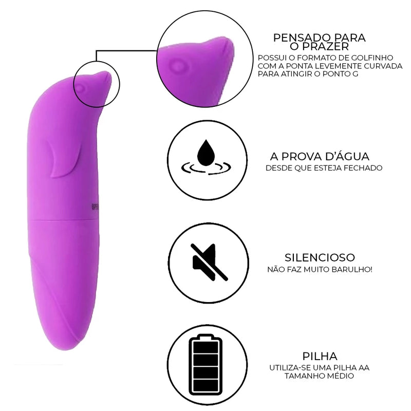 Kit Sex Shop Vibrador Golfinho + Vibro Bullet+Personal Vibrador Feminino + Plug Anal+Egg Masturbador